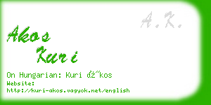 akos kuri business card